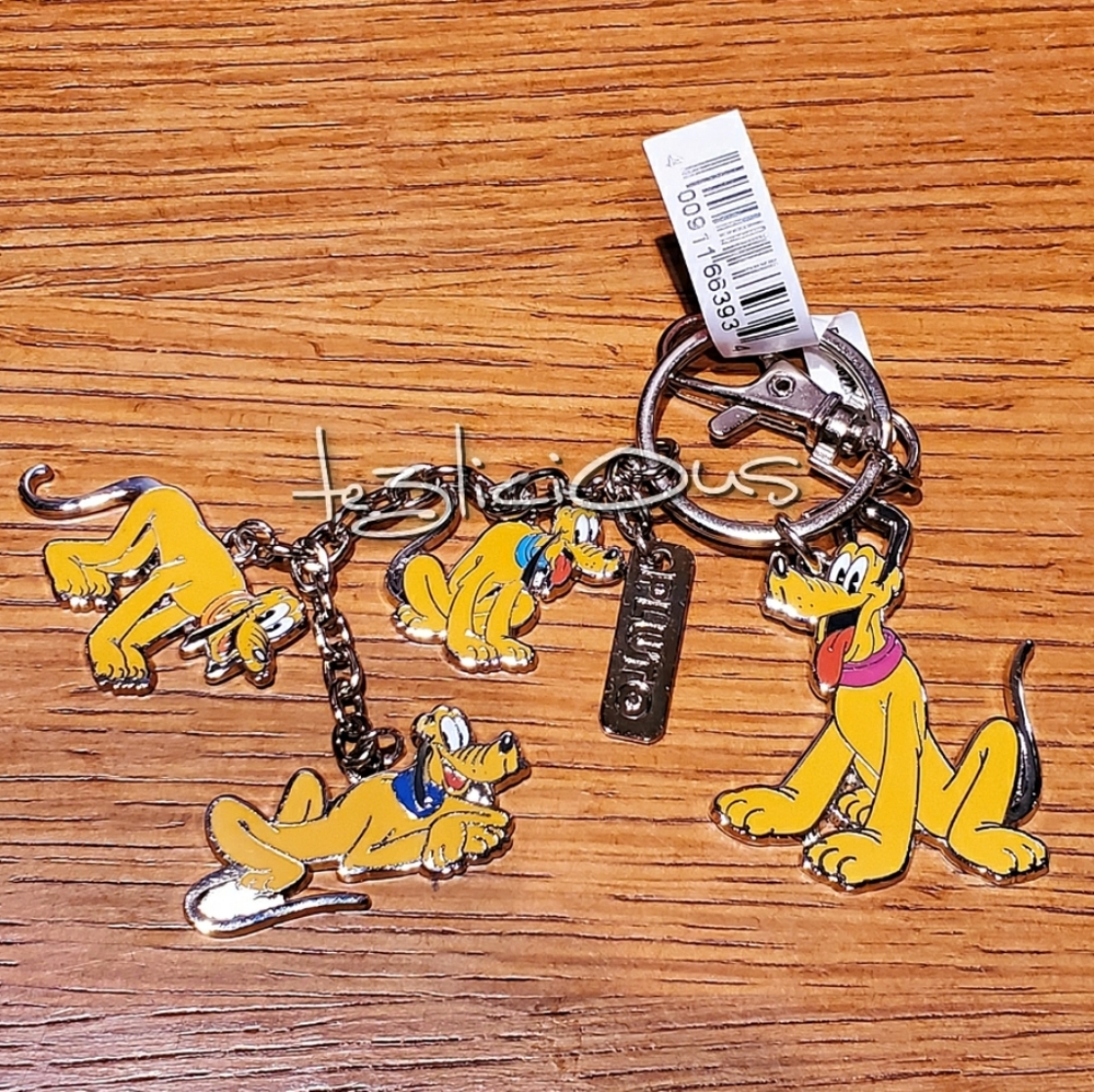 DISNEY PARKS RETRO PLUTO KEYCHAIN - Picture 3 of 3
